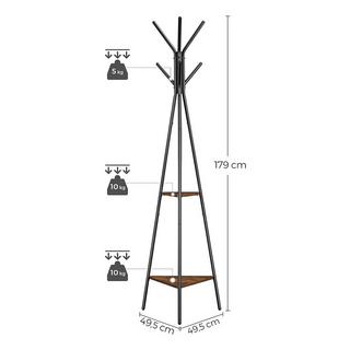 Calicosy Porte-manteau sur pieds avec 2 étagères  