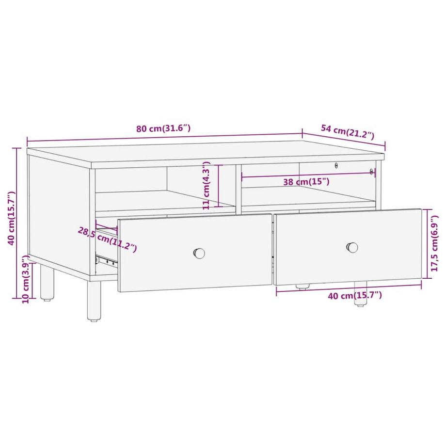 VidaXL Couchtisch akazienholz  