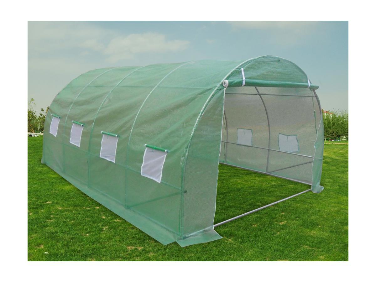 Vente-unique Foliengewächshaus Folientunnel - 12 m² - 400 x 300 x 200 cm - Stahl - IPOMEA  