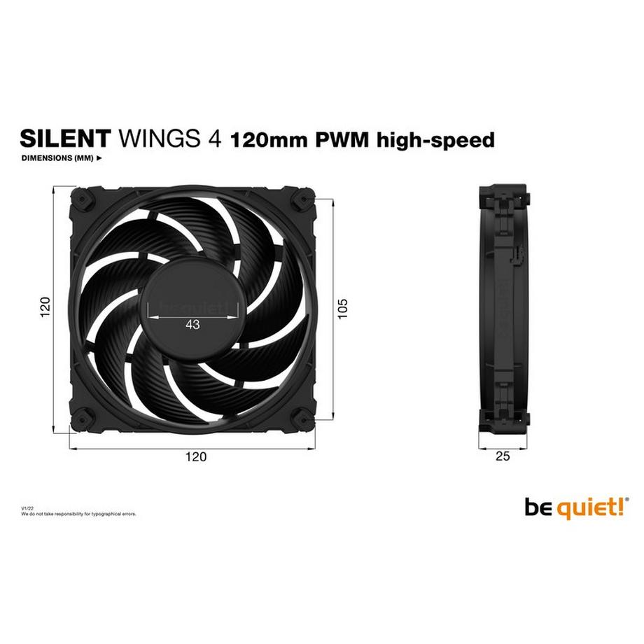 BE QUIET!  ! SILENT WINGS 4 | 120mm PWM Case per computer Ventilatore 12 cm Nero 1 pz 
