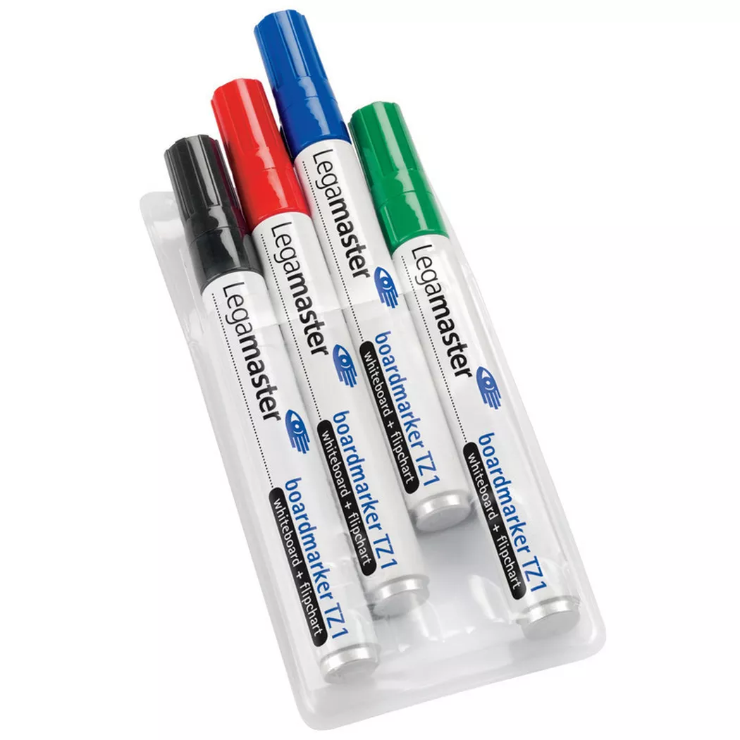 Legamaster -  Whiteboard Marker 1,5-3mm 4er Etui, Rot Bunt