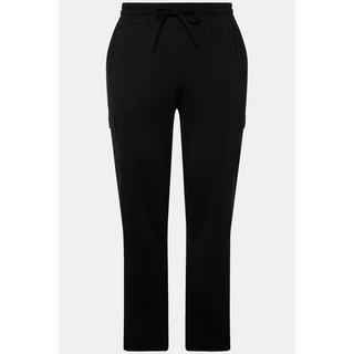 Ulla Popken  Pantalon cargo, poches, taille élastique et bas de jambe fendu 