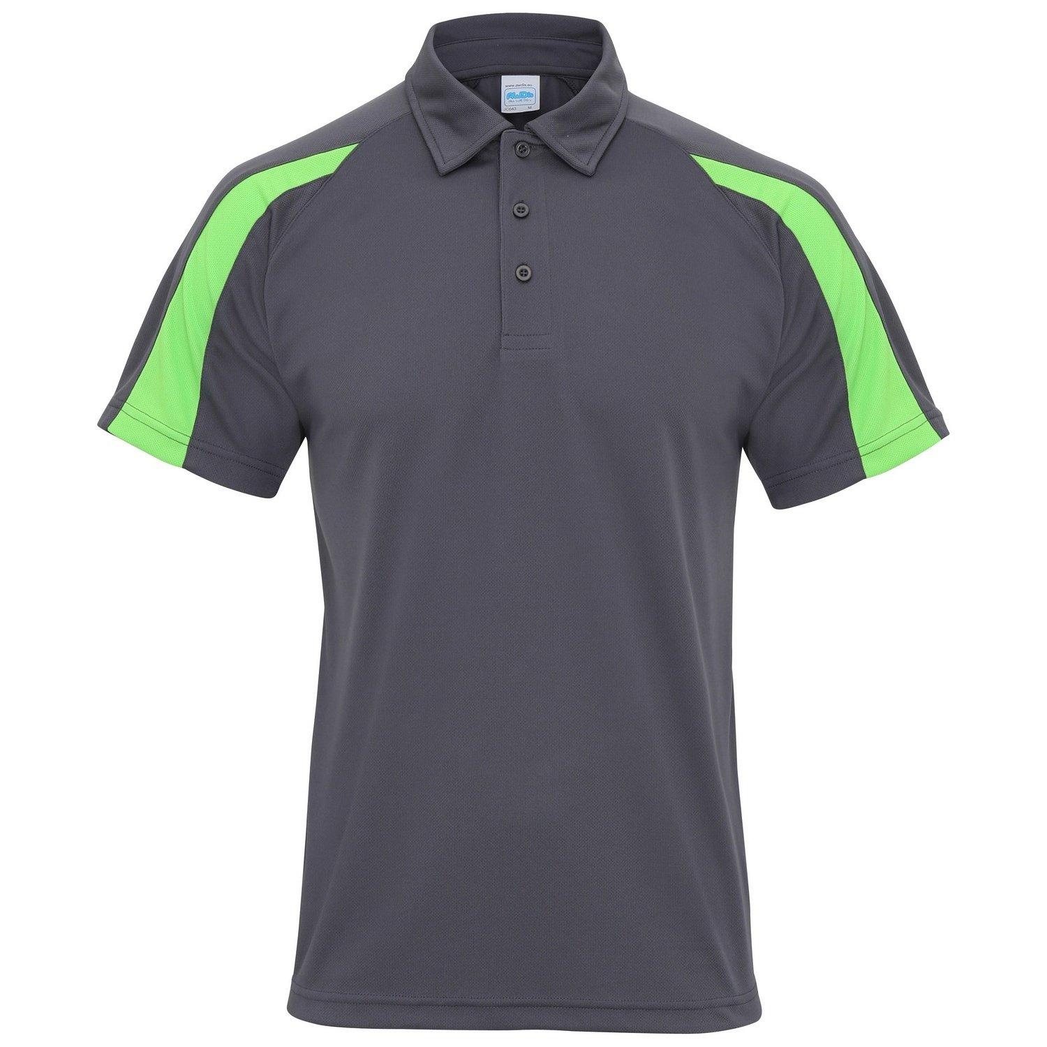 Image of Just Cool Kurzarm Polo Shirt Mit Kontrast Panel Herren Limone M