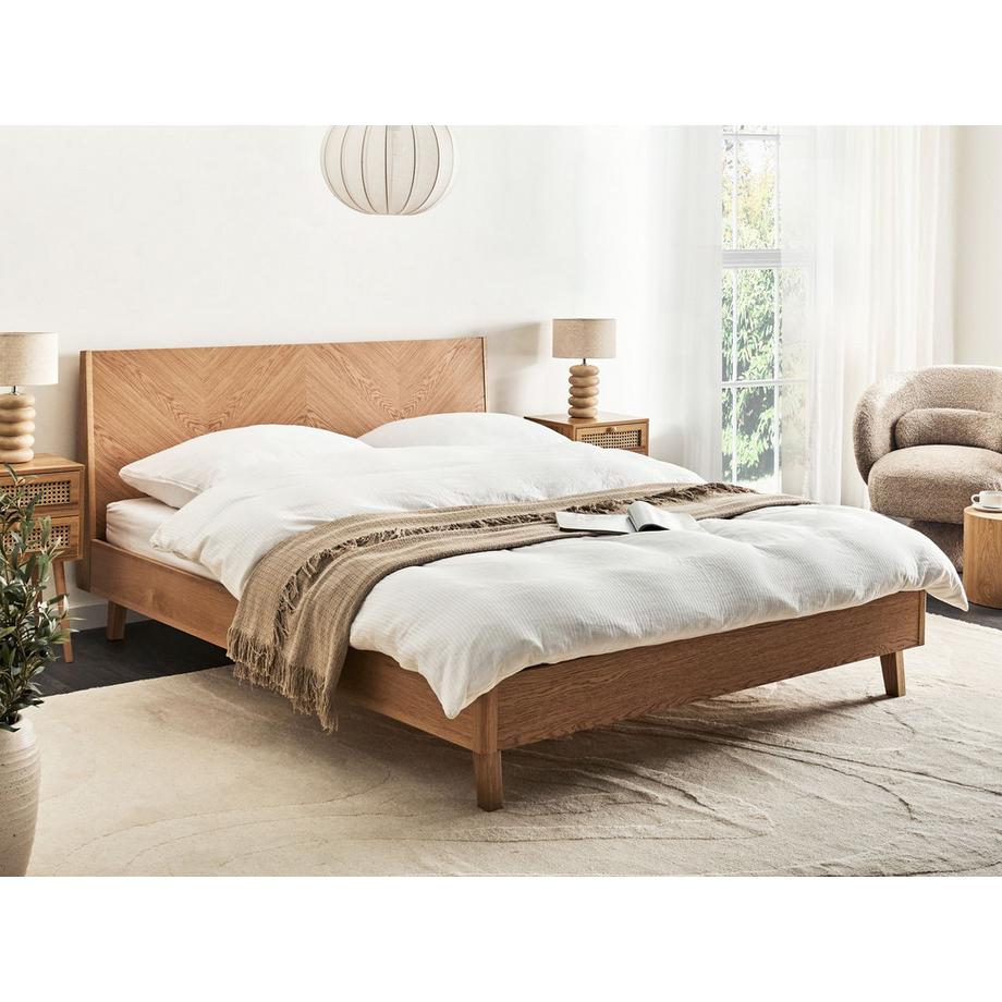 Beliani Lit avec sommier en MDF Minimaliste WIZERNES  