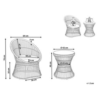 Beliani Bistro Set aus PE Rattan Rustikal MESYNA  