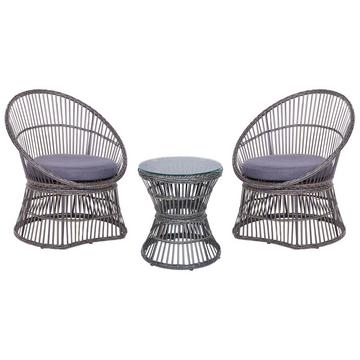 Bistro Set aus PE Rattan Rustikal MESYNA