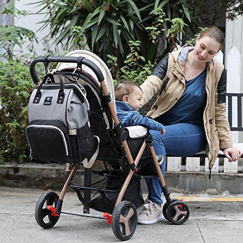 Only-bags.store Sac à langer Sac à dos de voyage imperméable pour bébé avec matelas à langer et crochet pour poussette  