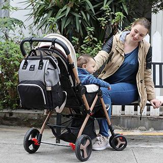 Only-bags.store Sac à langer Sac à dos de voyage imperméable pour bébé avec matelas à langer et crochet pour poussette  