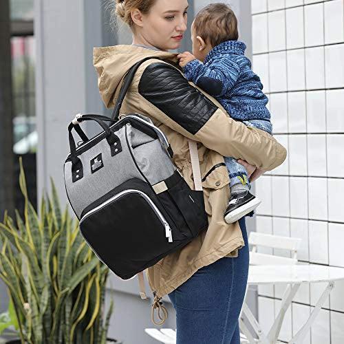 Only-bags.store Sac à langer Sac à dos de voyage imperméable pour bébé avec matelas à langer et crochet pour poussette  