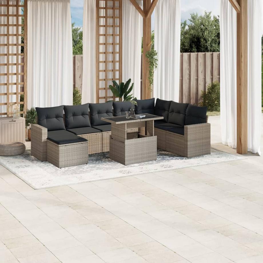 VidaXL set divano da giardino Polirattan  