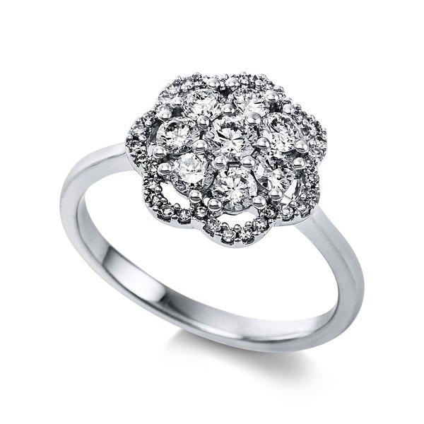 Image of Ring 585/14k Weissgold Diamant 0.77ct. Damen Silber 54