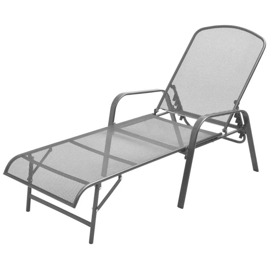 VidaXL - Sonnenliege metall, One Size, Grau