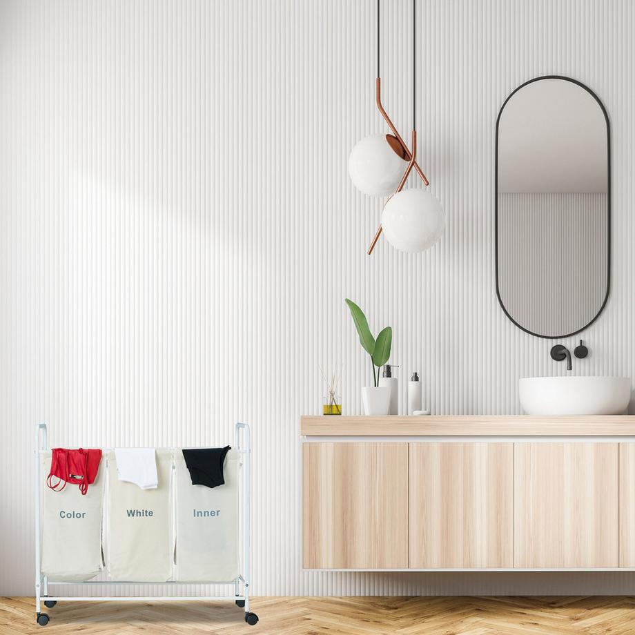 B2X 3 Wäschesortierer mit Rollen  