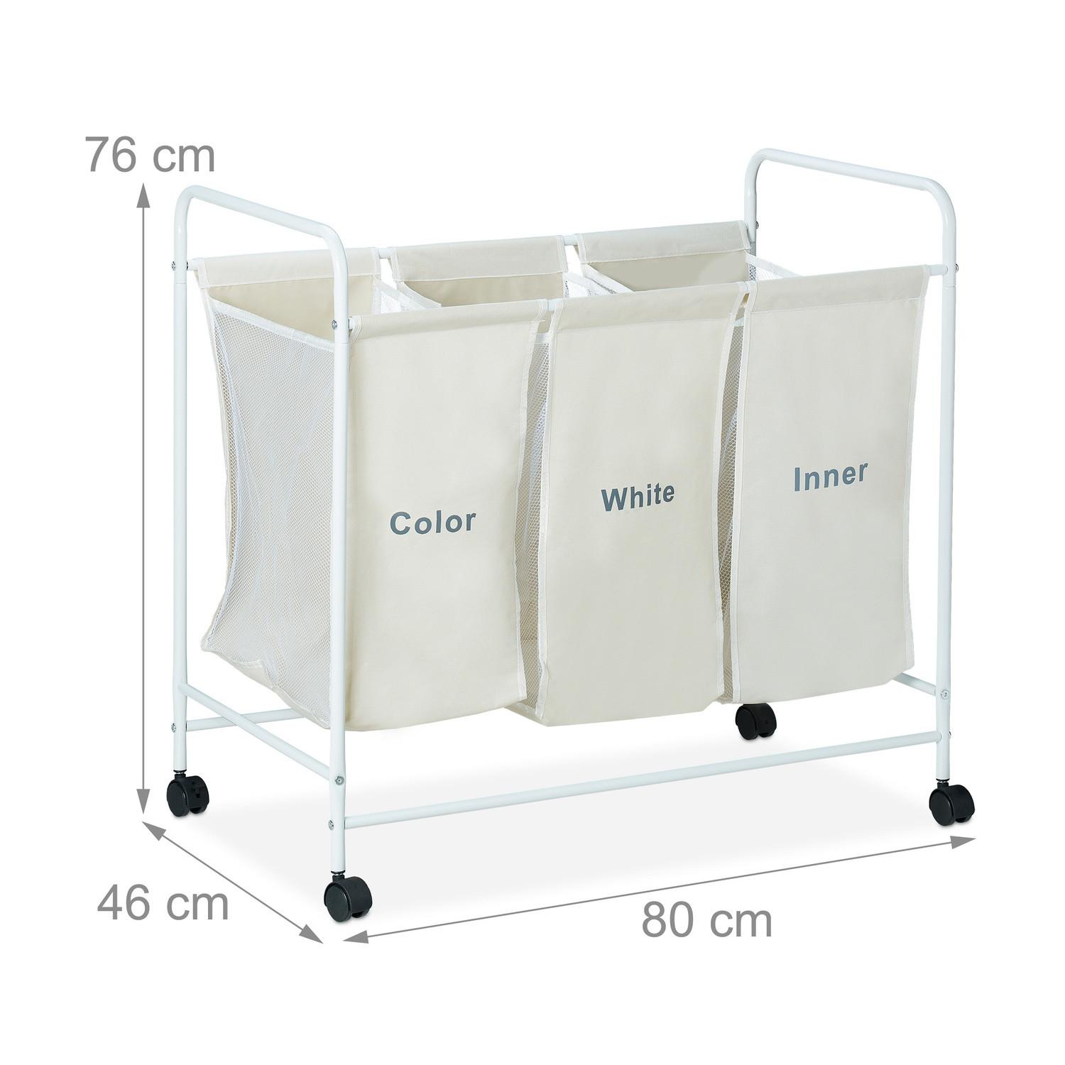 B2X 3 Wäschesortierer mit Rollen  