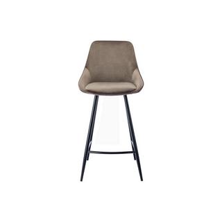 Vente-unique Sgabello da bar Velluto Tortora Lotto di 2 MASURIE  