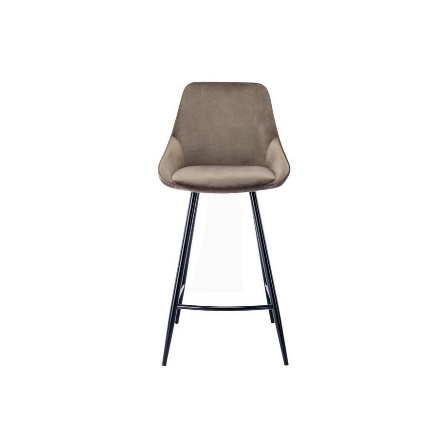 Vente-unique Lot de 2 tabourets de bar Velours MASURIE  