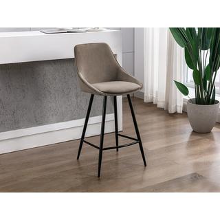 Vente-unique Sgabello da bar Velluto Tortora Lotto di 2 MASURIE  