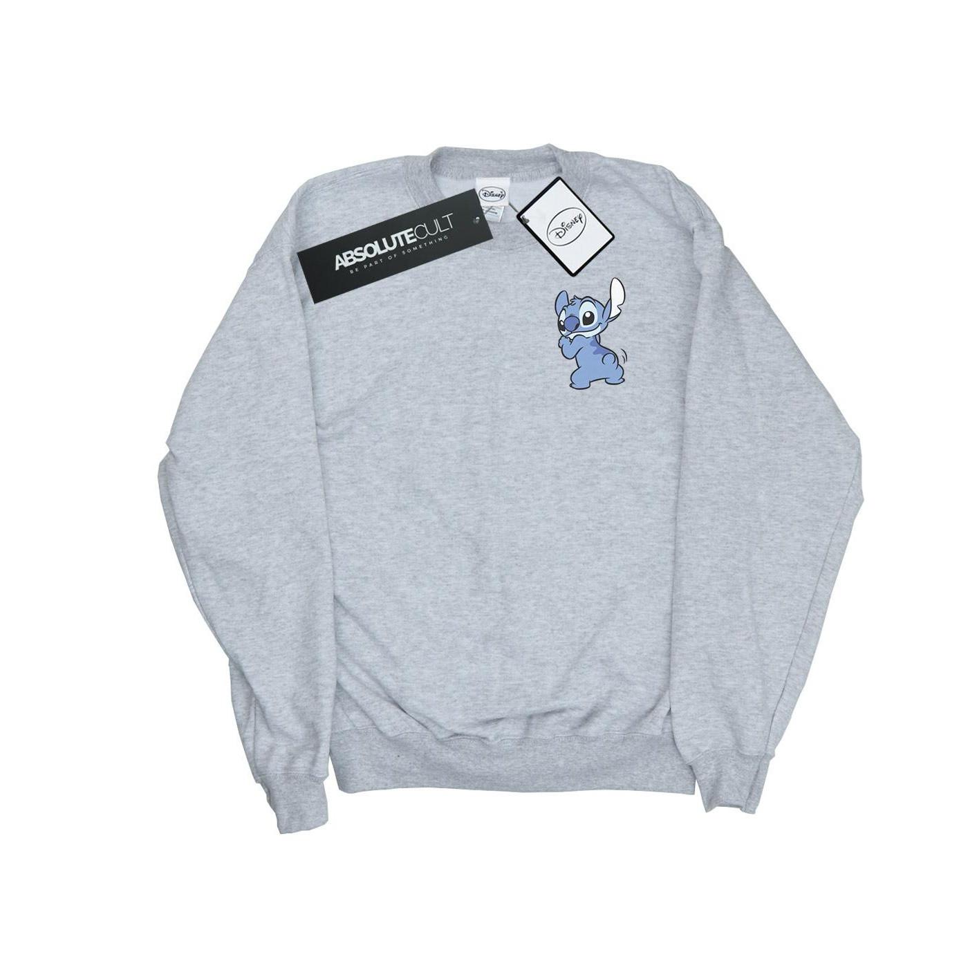 Image of Lilo And Stitch Stitch Backside Breast Print Sweatshirt Unisex Grau 116