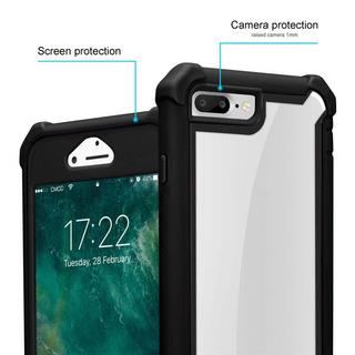 Cadorabo  Housse compatible avec Apple iPhone 7 PLUS / 7S PLUS / 8 PLUS - Coque de protection 2 en 1 avec bord en silicone TPU et dos en verre acrylique 