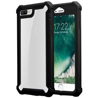 Cadorabo  Housse compatible avec Apple iPhone 7 PLUS / 7S PLUS / 8 PLUS - Coque de protection 2 en 1 avec bord en silicone TPU et dos en verre acrylique 