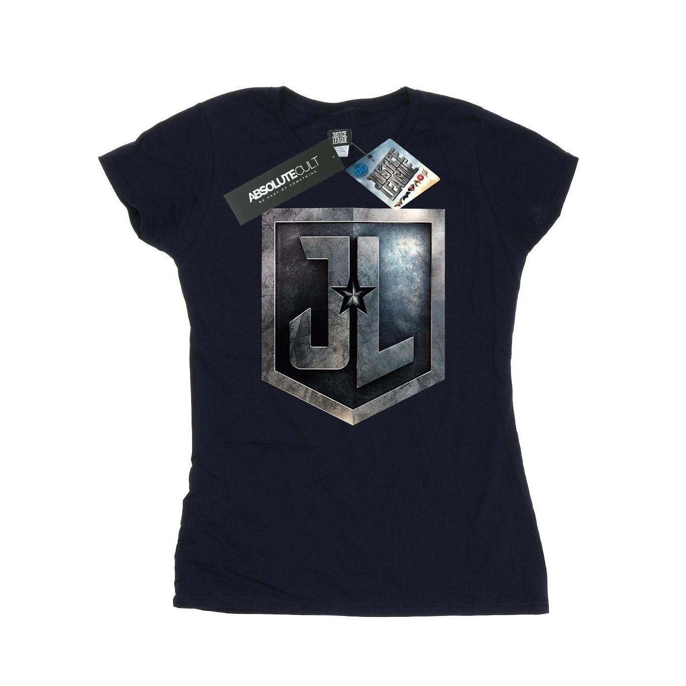 Image of Justice League Movie Shield Tshirt Damen Marine XXL
