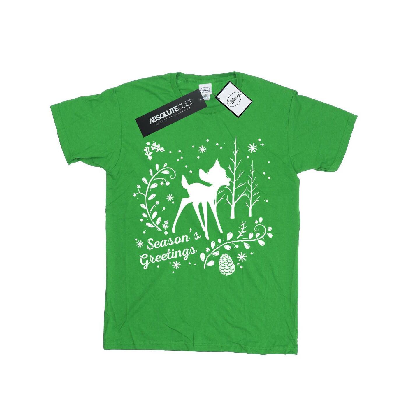 Image of Bambi Christmas Greetings Tshirt Jungen Grün 116