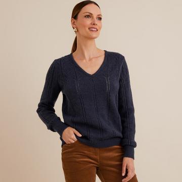 Feinstrickpullover mit V-Ausschnitt