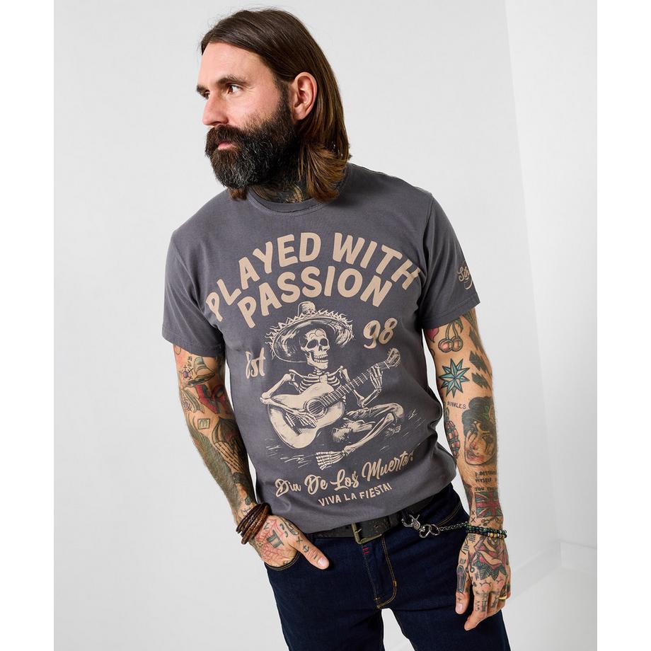 T-shirt graphique guitare squelette