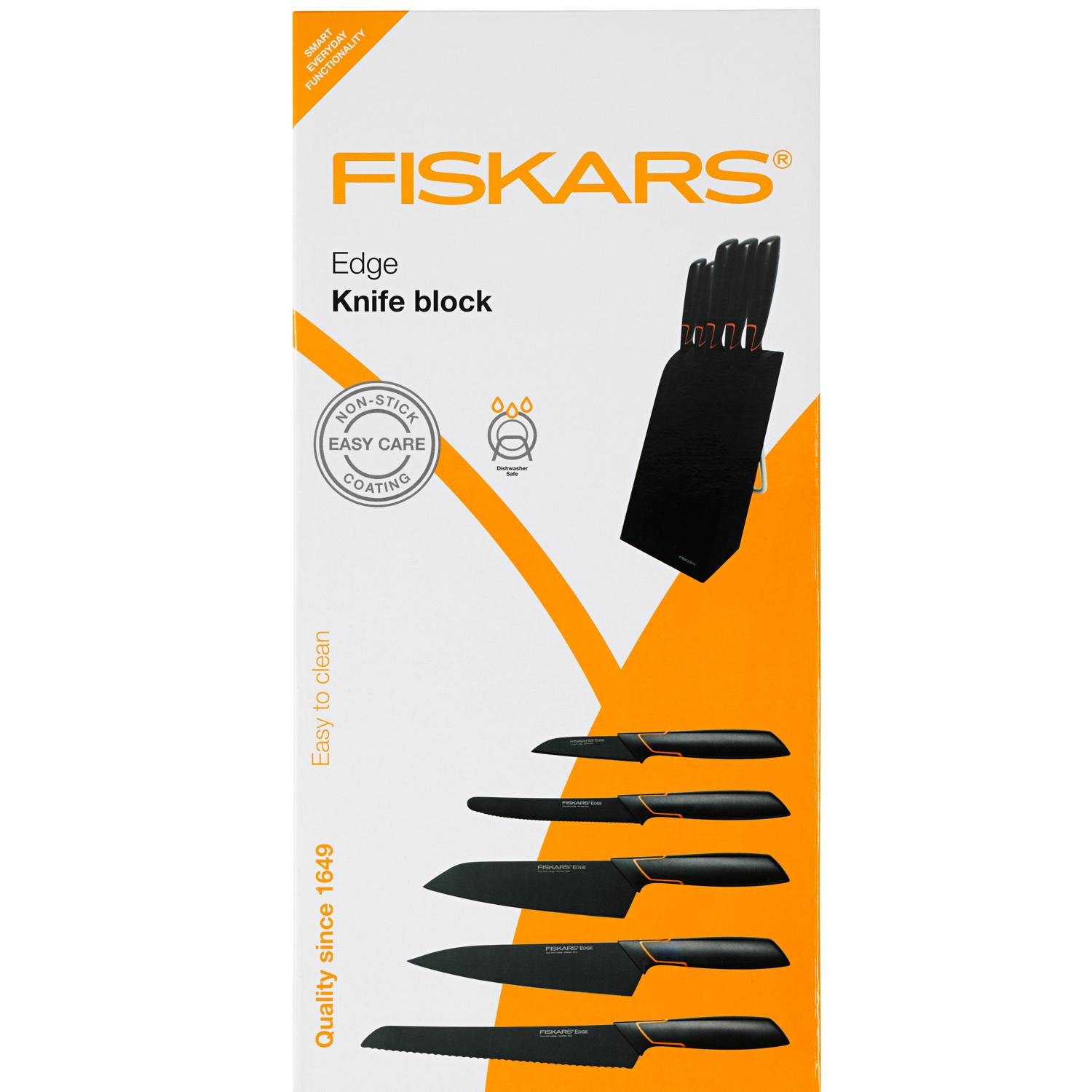Fiskars Bloc à couteaux Edge avec 5 couteaux  