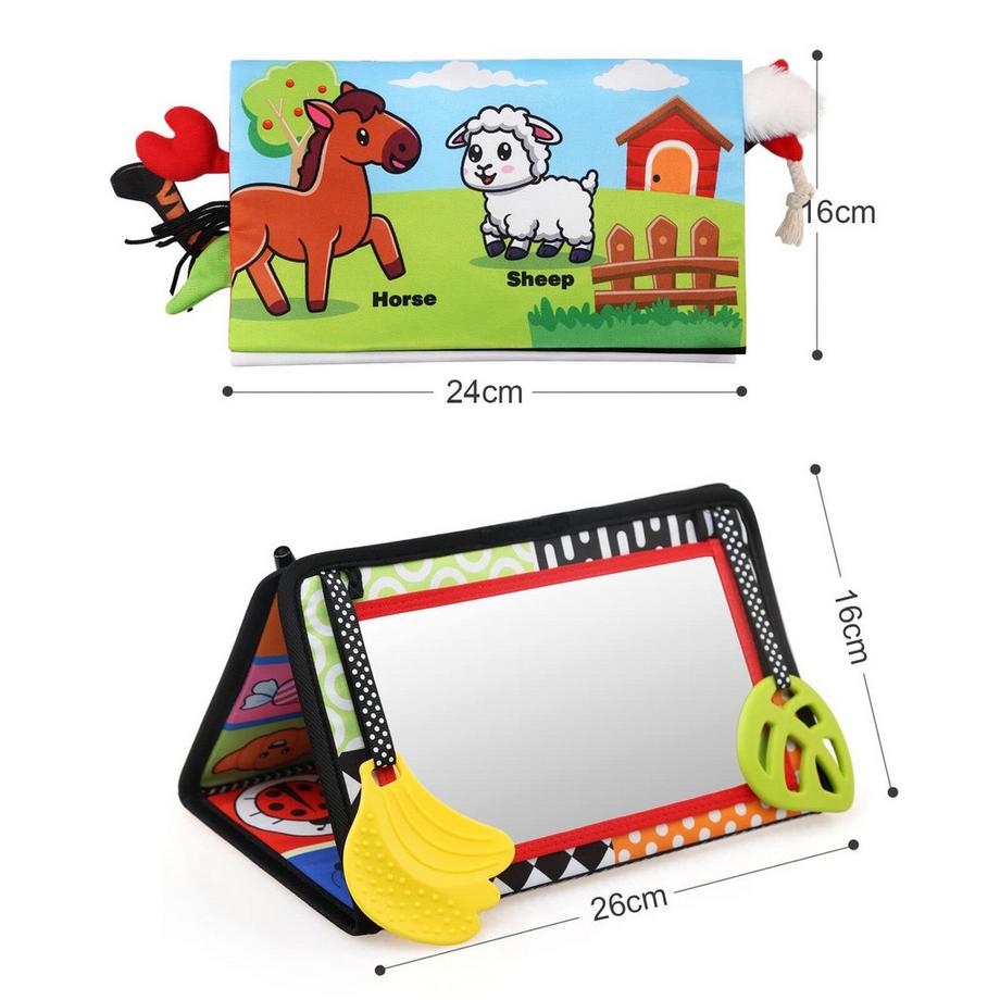 Activity-board  Babyspielzeug, Stoffbücher mit Spiegel, Kleinkindererziehung und kognitives Spielzeug Lernspielzeug Kleinkinder Baby 