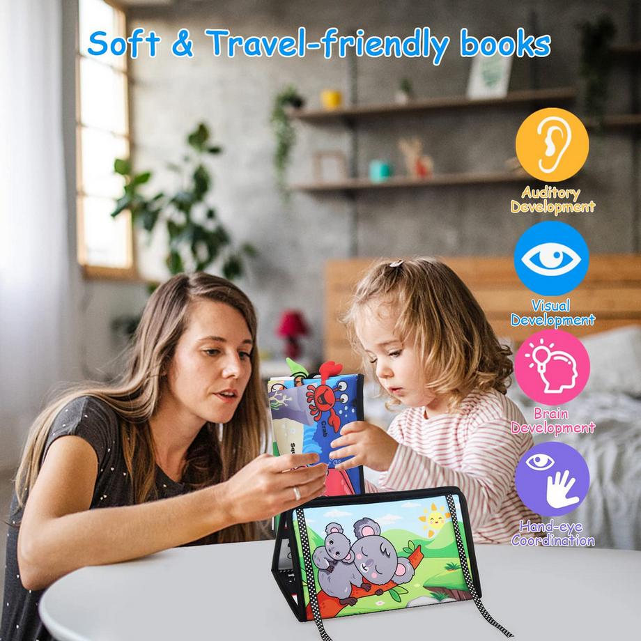 Activity-board  Babyspielzeug, Stoffbücher mit Spiegel, Kleinkindererziehung und kognitives Spielzeug Lernspielzeug Kleinkinder Baby 
