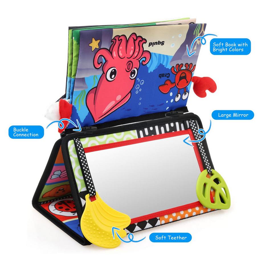 Activity-board  Babyspielzeug, Stoffbücher mit Spiegel, Kleinkindererziehung und kognitives Spielzeug Lernspielzeug Kleinkinder Baby 