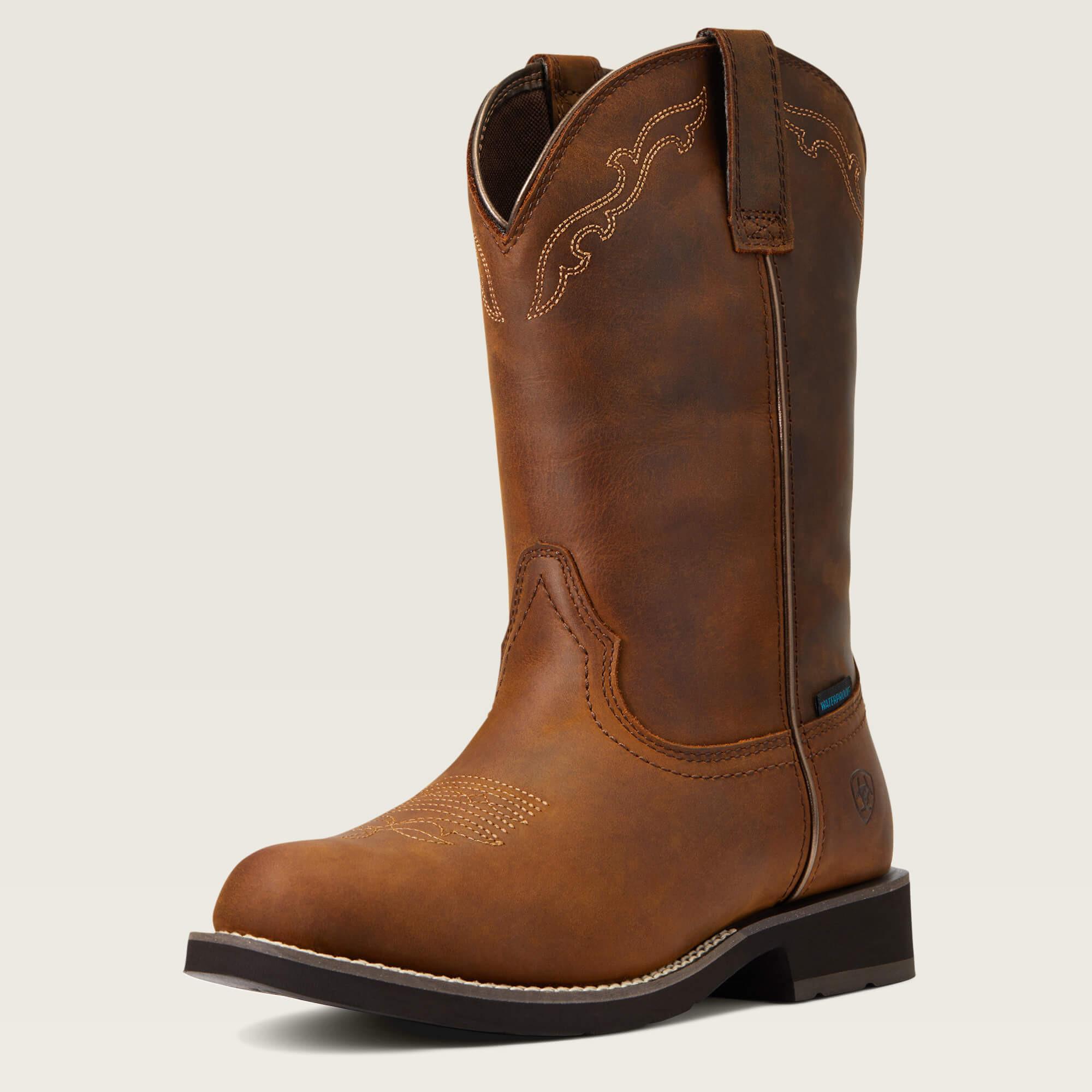 Ariat  westernstiefel aus wasserdichtem leder delilah round toe h2o 