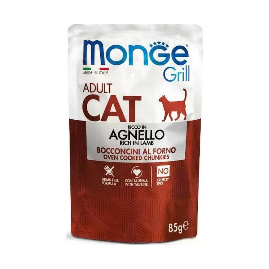 Monge  Grill Gatto Coniglio+Agnello 12x85g 