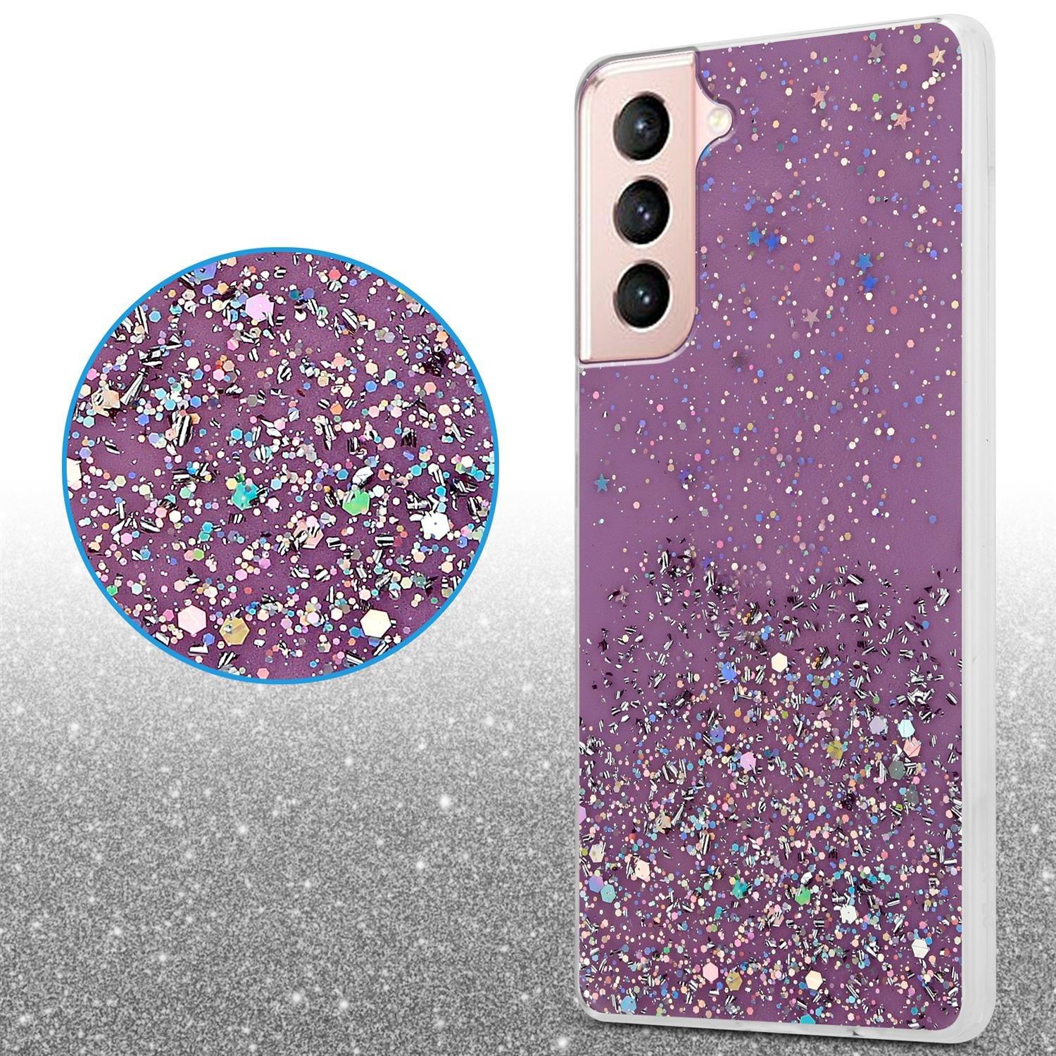 Cadorabo  Housse compatible avec Samsung Galaxy S21 5G - Coque de protection en silicone TPU flexible avec paillettes scintillantes 