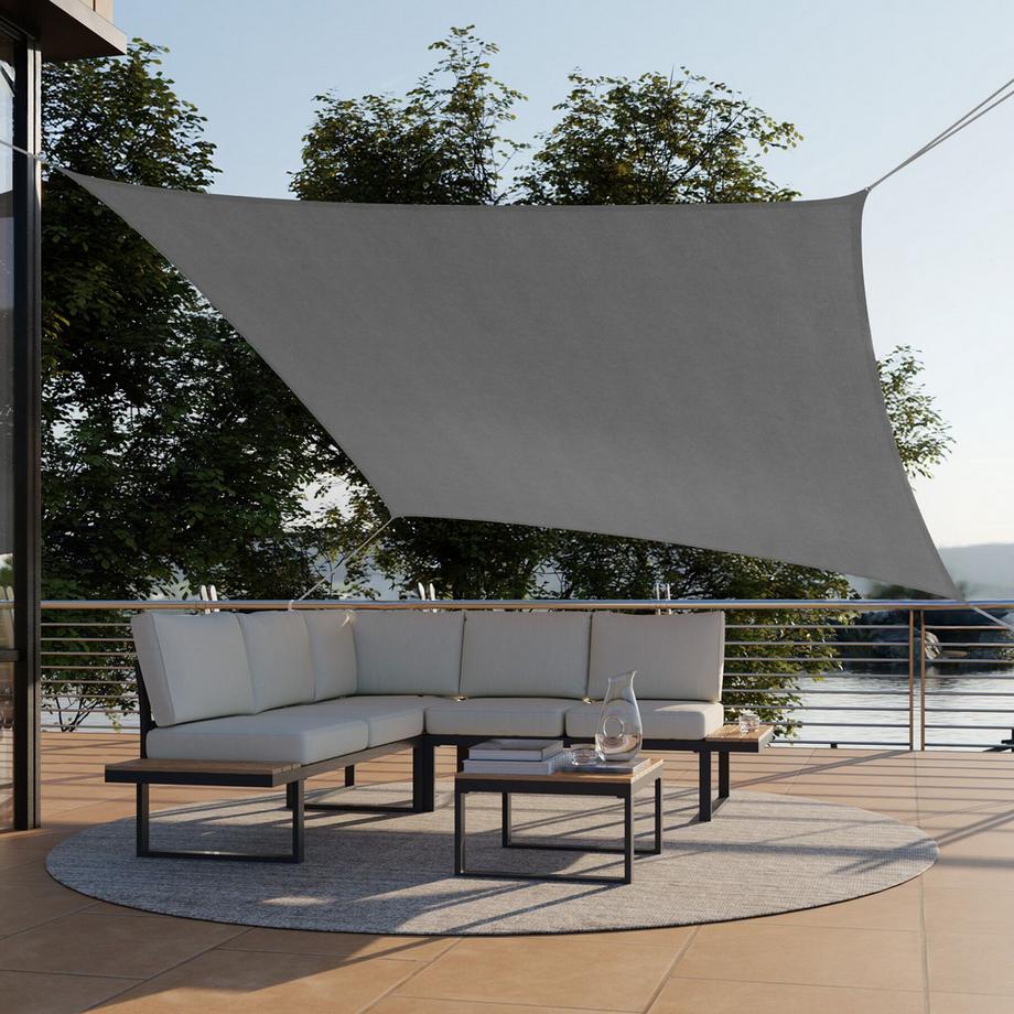 Tectake Voile d’ombrage SUNNY HDPE de 185 g/m² et protection UV à 87 %  