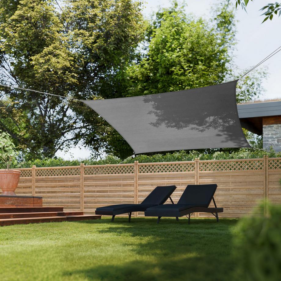 Tectake Voile d’ombrage SUNNY HDPE de 185 g/m² et protection UV à 87 %  