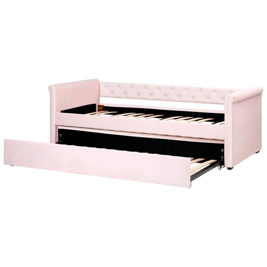 Beliani Letto estraibile en Velluto Glamour LIBOURNE  