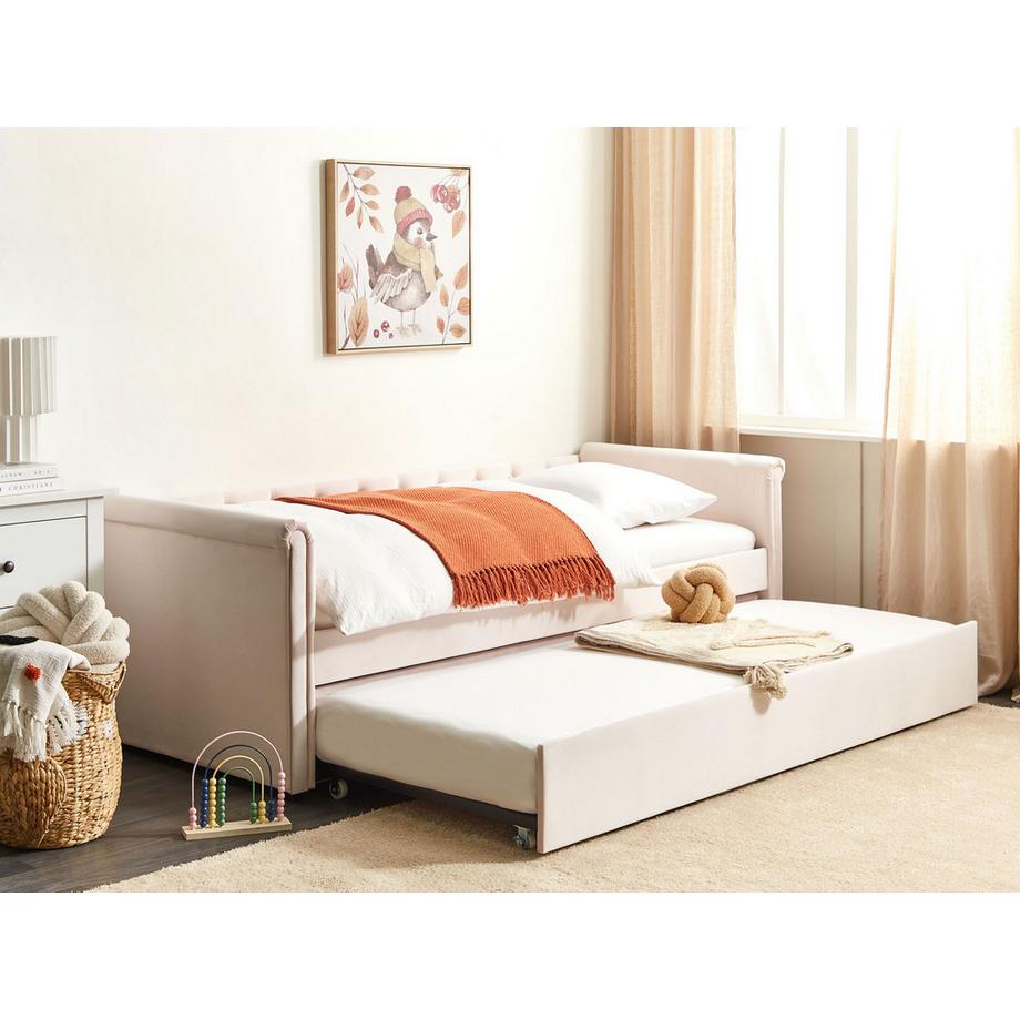 Beliani Letto estraibile en Velluto Glamour LIBOURNE  