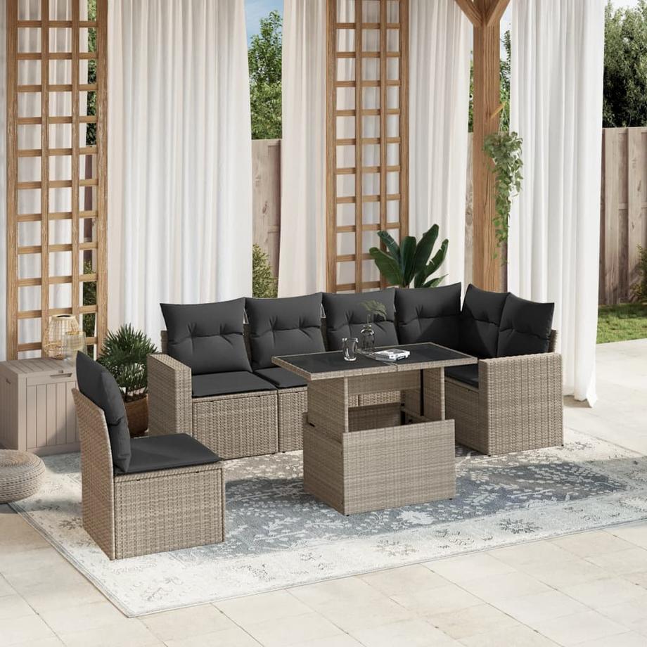 VidaXL set divano da giardino Polirattan  