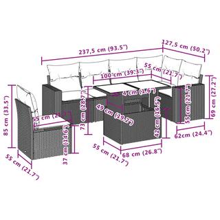 VidaXL Garten sofagarnitur poly-rattan  