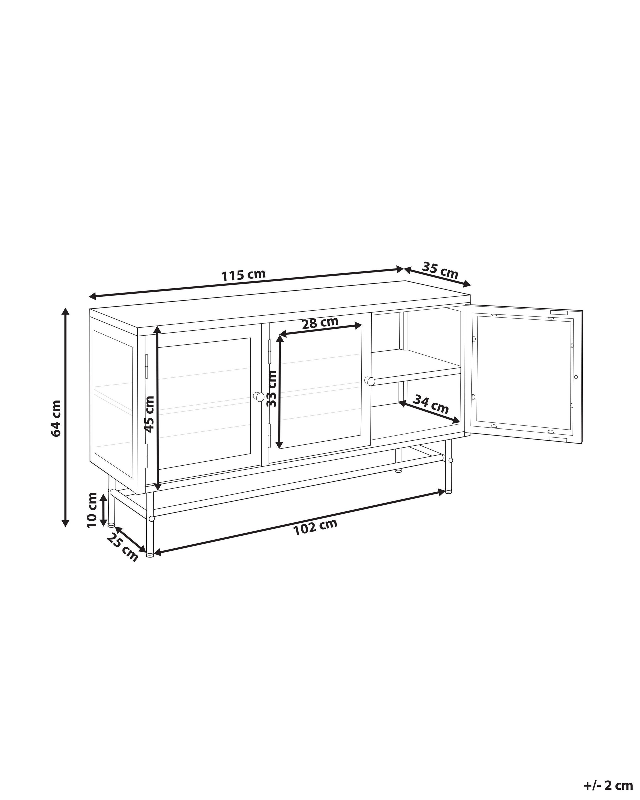 Beliani Buffet avec LED en Acier Industriel NEWPORT  