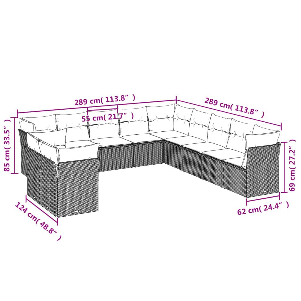 VidaXL Ensemble de canapés de jardin rotin synthétique  