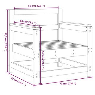 VidaXL sedia da giardino Legno di pino impregnato  