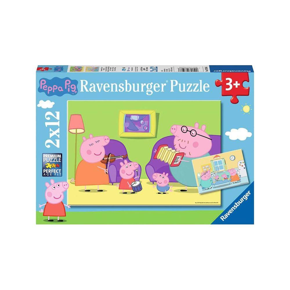 Ravensburger  Puzzles 2 x 12 pièces Ravensburger A la maison Peppa Pig 