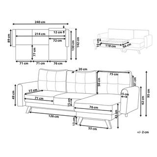 Beliani Ecksofa aus Polyester Skandinavisch SIRO  