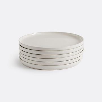 Set von 6 Desserttellern aus gesprenkeltem Steingut