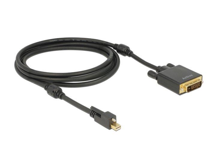 DeLock  DeLOCK 83726 câble vidéo et adaptateur 2 m Mini DisplayPort DVI Noir 