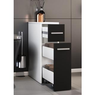 VCM Holz Badmöbel Midischrank Bad Toilette Badschrank Schublade Nischenschrank Zalo  