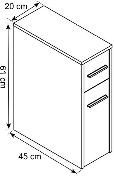 VCM Holz Badmöbel Midischrank Bad Toilette Badschrank Schublade Nischenschrank Zalo  